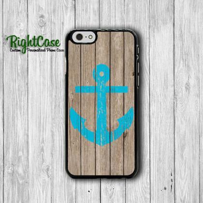 Blue Anchor Sailor Brown Wood Iphone 6 Cover,..
