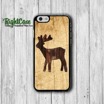 Wood Reindeer Burn Iphone 6 Case Animal Brown..