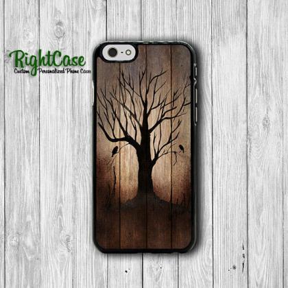 Dark Wood Tree Burned Wooden Iphone 6 Cover, Art..