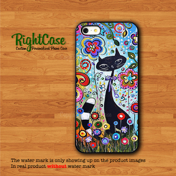Black Cat Painting Case Iphone 4s Case Animals Iphone 5s Flower Wonderful Various Iphone 6 Iphone 6 Plus Samsung Galaxy S5 S4