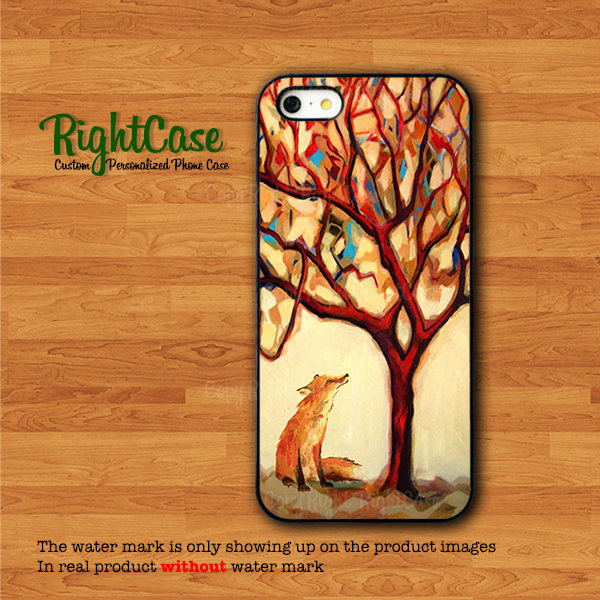 Fox Painting Case Iphone 4s Case Strong Animals Waiting Iphone 5s Abstract Tree Drawing Iphone 6 Iphone 6 Plus Samsung Galaxy S5 S4