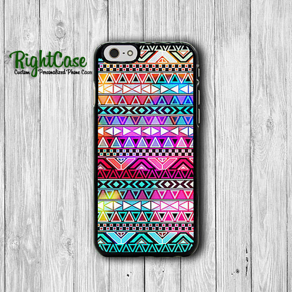Iphone 6 Case - Aztec Rainbow Colorful Phone 6 Plus Cases, Gemetric Retro Plastic Iphone 5, 5s, Iphone 4, 4s Cover, Personalized Custom Gift#1-51