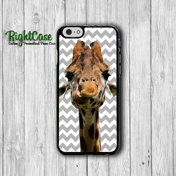 Funny Giraffe Grey Chevron Iphone Cases, Joking Iphone 6 Cover, Iphone 6 Plus, Iphone 5, Iphone 4s Hard Case, Rubber Deco Accessories Gift#1-76